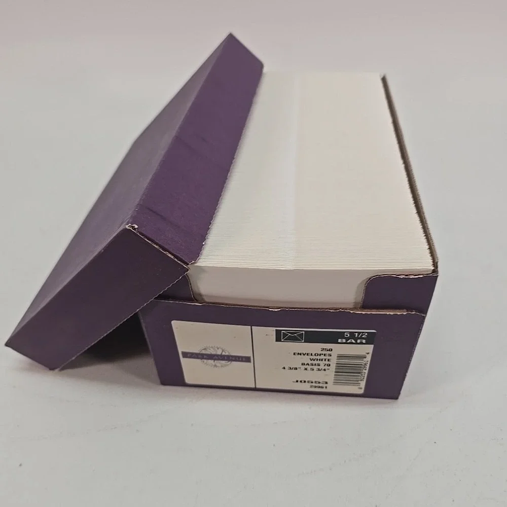 Park Avenue Invitation Envelopes, 5.5 Bar White, 250 Count 4.375